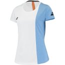 KOSZULKA BABOLAT PLAY CAP SLEEVE TOP GIRL WHITE/BLITHE BLUE