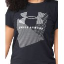  KOSZULKA UNDER ARMOUR SPORTSTLE MESH LOGO CREW WOMEN BLACK 001