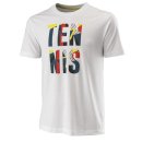 KOSZULKA WILSON STACKED TENNIS TECH TEE MEN WHITE