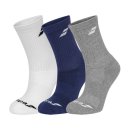  SKARPETY BABOLAT JUNIOR CREW SOCKS 3 PACK WHITE/ESTATE BLUE/GREY 31-34